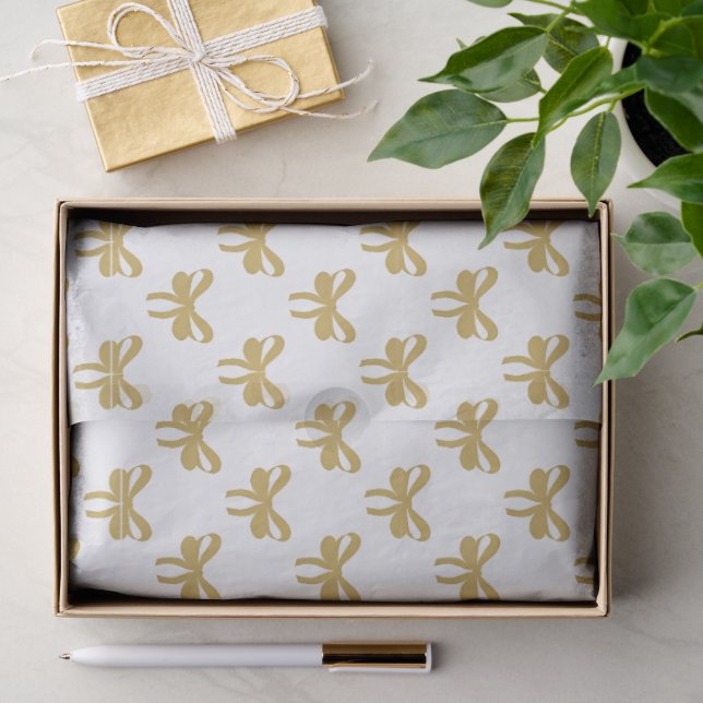 Papel De Seda Coqueta de Bow Dorado Caprichoso Moderno para Grad (Regalo )