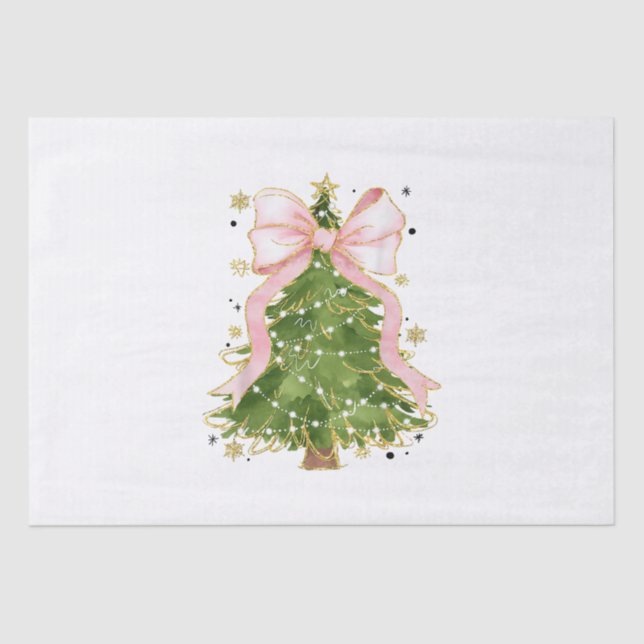 Papel De Seda Coquette Bow Christmas Tree Holiday Outfit W (Anverso)