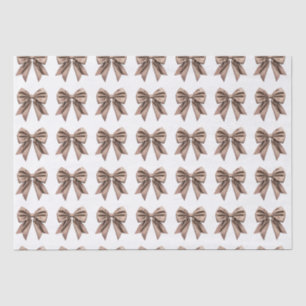 Papel De Seda Coquette Bow Pattern Mocha Brown