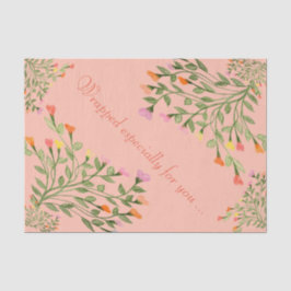 Papel De Seda Coral con floral artística