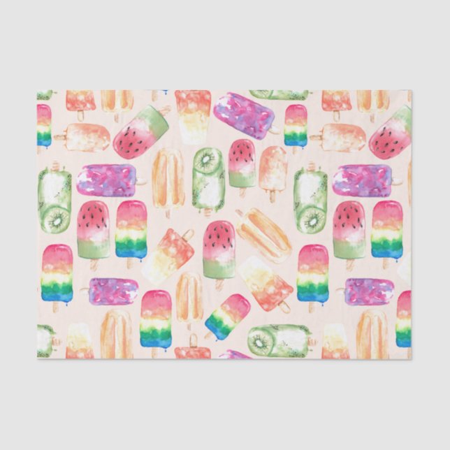 Papel De Seda Coral de helado acuático (Anverso)
