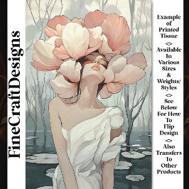 Papel De Seda Coral de mujer etérea serena, desenlace de CB9 cre