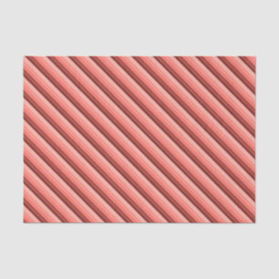 Papel De Seda Coral Red Pink Beipes Stripes
