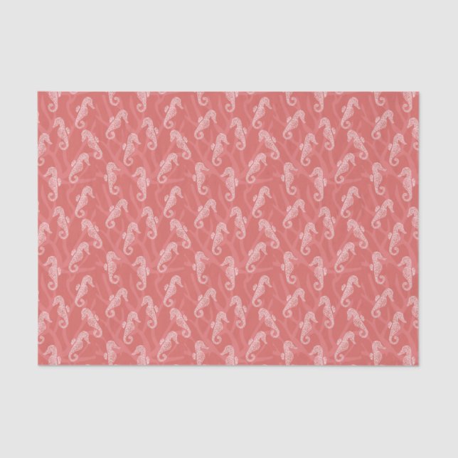 Papel De Seda Coral Reef Seahorse (Anverso)