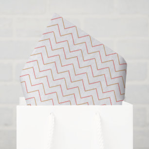 Papel De Seda Coral y Chevron de Arena
