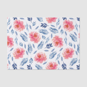 Papel De Seda Corales acuarelas y florines marinos