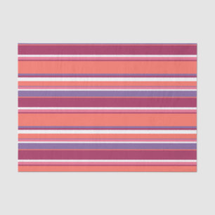 Papel De Seda Corales vivos, rayas rojas y violetas