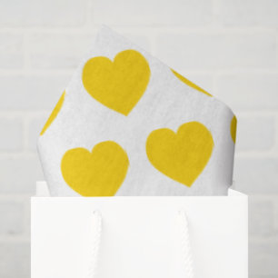 Papel De Seda Corazón Amarillo Moderno Feliz Amistad Dulce Alegr