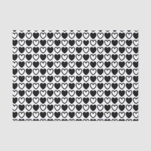 Papel De Seda Corazón blanco y negro