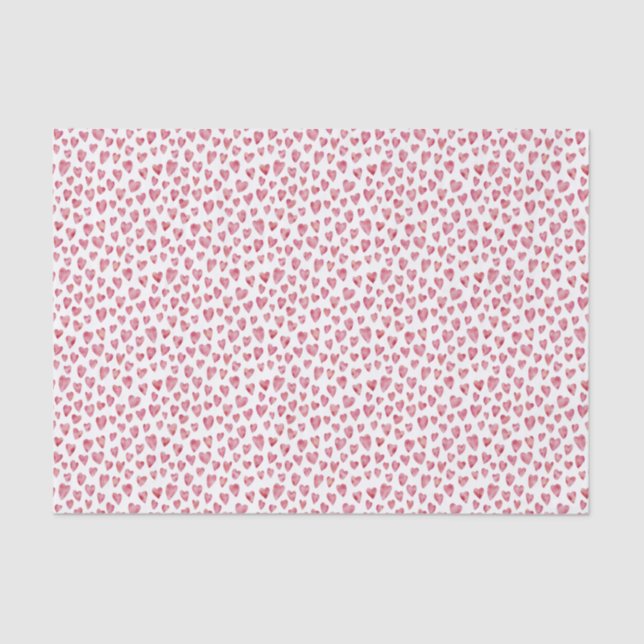 Papel De Seda Corazón de amor de acuarela rosa (Anverso)