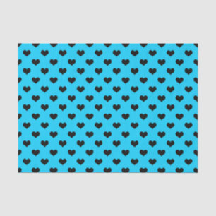 Papel De Seda Corazón De Amor Negro Sobre Fondo Azul