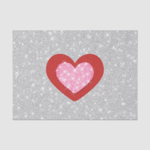 Papel De Seda Corazón de amor rosado