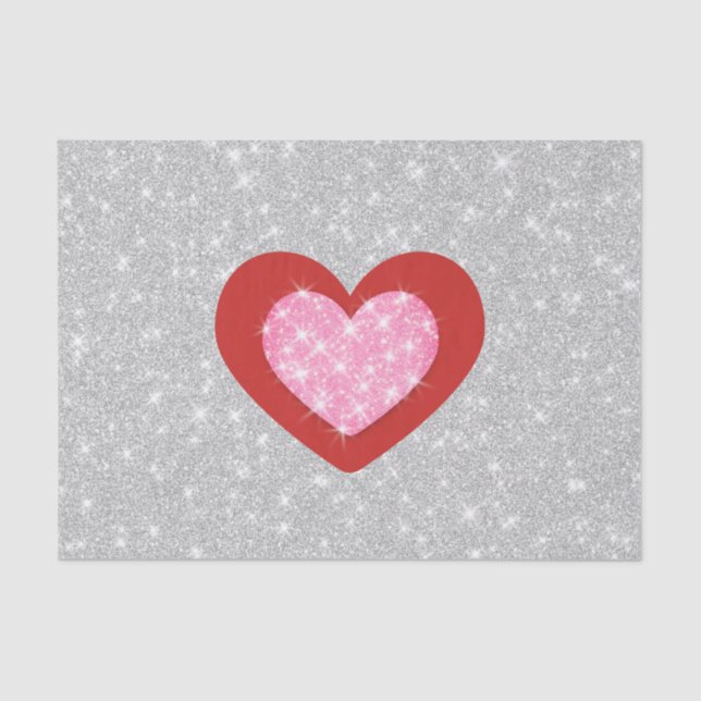 Papel De Seda Corazón de amor rosado (Anverso)