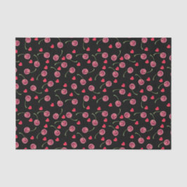 Papel De Seda Corazón de cerezo acuarela