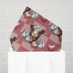 Papel De Seda Corazón de chocolate de vaca de las Highlands para