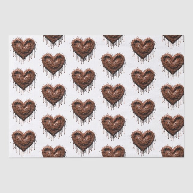 Papel De Seda Corazón de chocolate Valentine (Anverso)