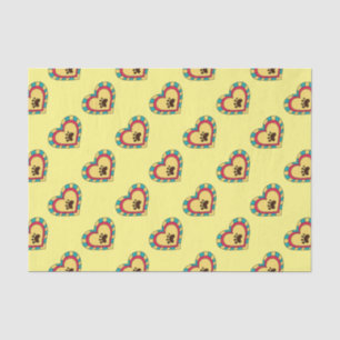 Papel De Seda Corazón de impresión de trazos