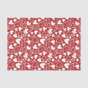 Papel De Seda Corazón de tiza roja blanca patrón lindo día de Sa
