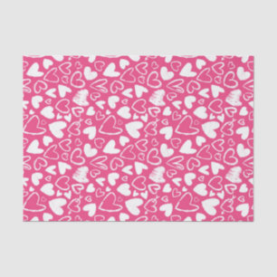 Papel De Seda Corazón de Tiza Rosa Patrón de Amor Bonito Día de