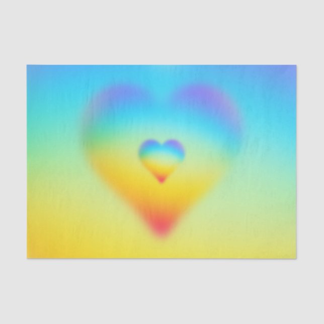 Papel De Seda corazón del arco iris (Anverso)