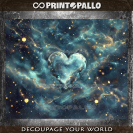 Papel De Seda Corazón espacial hecho de estrellas