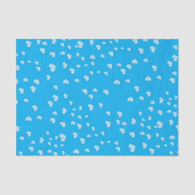 Papel De Seda Corazón flotante azul (Anverso)