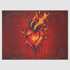 Papel De Seda Corazón inflamante.