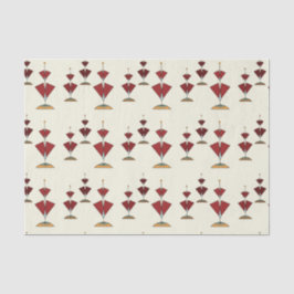 Papel De Seda Corazón rojo geométrico moderno San Valentín de me