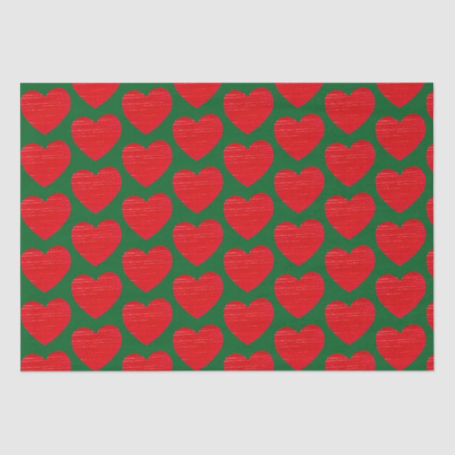 Papel De Seda Corazón rojo para Navidades suecos (Anverso)