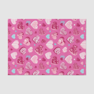 Papel De Seda Corazón Rojo Rosa Patrón de Romance Día de San Val