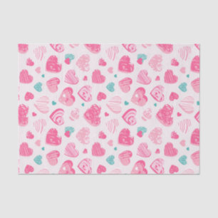 Papel De Seda Corazón Rosa Dulce Patrón Romántico Día de San Val