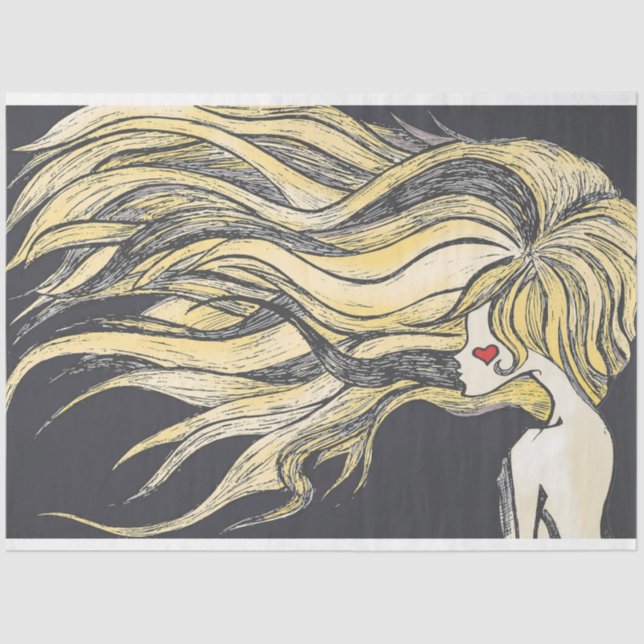 Papel De Seda Corazón solitario (Anverso)