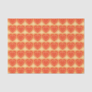 Papel De Seda Corazones abstractos modernos - Naranja mandarín