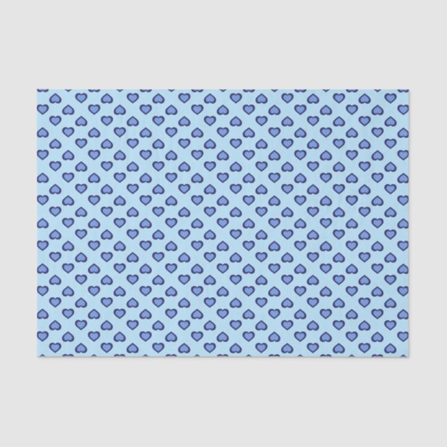 Papel De Seda Corazones azules (Anverso)