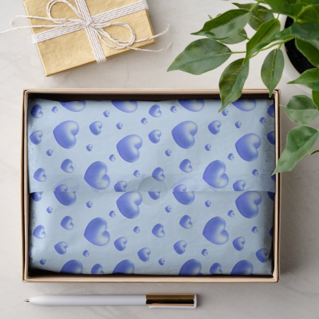 Papel De Seda Corazones Azules de Bebé  (Regalo )
