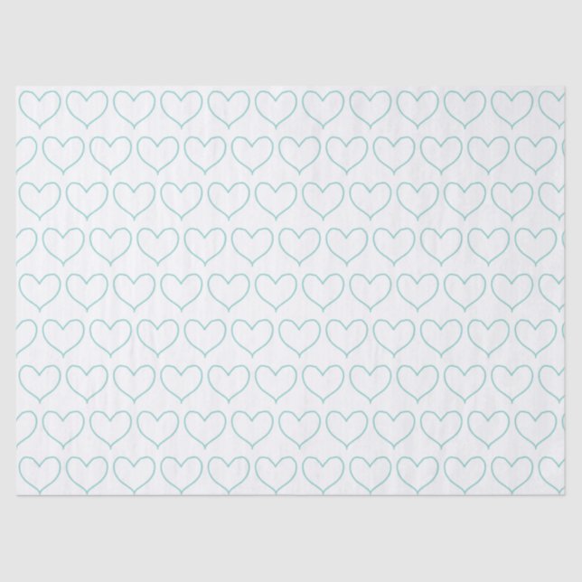Papel De Seda Corazones azules de bonito (Anverso)