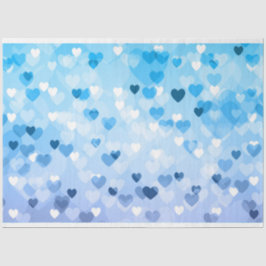 Papel De Seda Corazones - Bokeh Blue Hearts