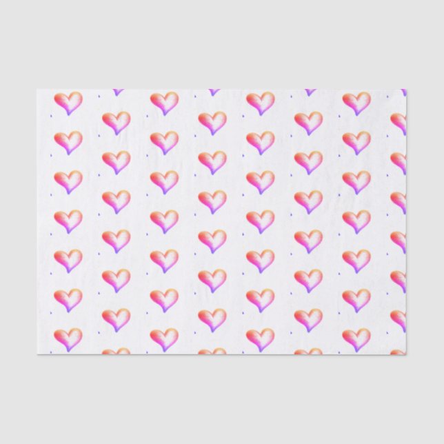 Papel De Seda Corazones brillantes de amor (Anverso)