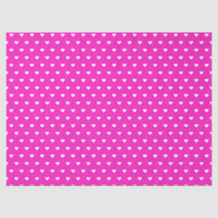 Papel De Seda Corazones calientes rosados y blancos Personaliz