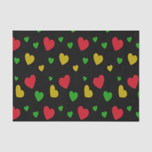 Papel De Seda Corazones Coloridos Rojo Verde Amarillo Día de San