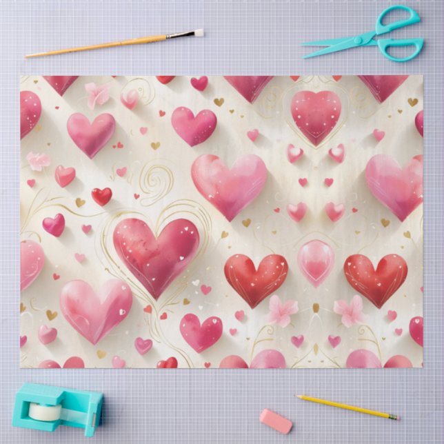Papel De Seda Corazones Como el Nuestro (Artesanía)