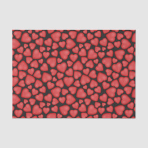 Papel De Seda Corazones con aspecto 3D rojos sobre negro