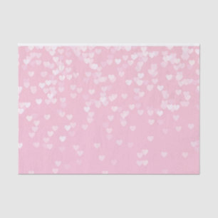 Papel De Seda Corazones confetti rosadas