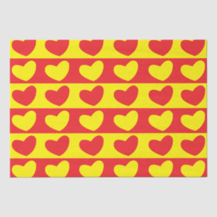 Papel De Seda Corazones de Amor Rojos Amarillos