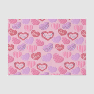 Papel De Seda Corazones de amor rosa, rojo y púrpura