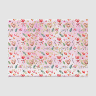 Papel De Seda Corazones de amor rosados (serie de diseño 56 rosa