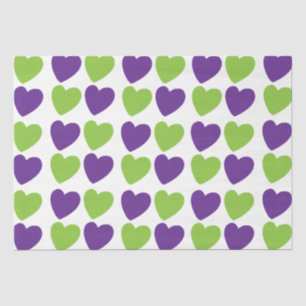 Papel De Seda Corazones de Amor Verde Púrpura
