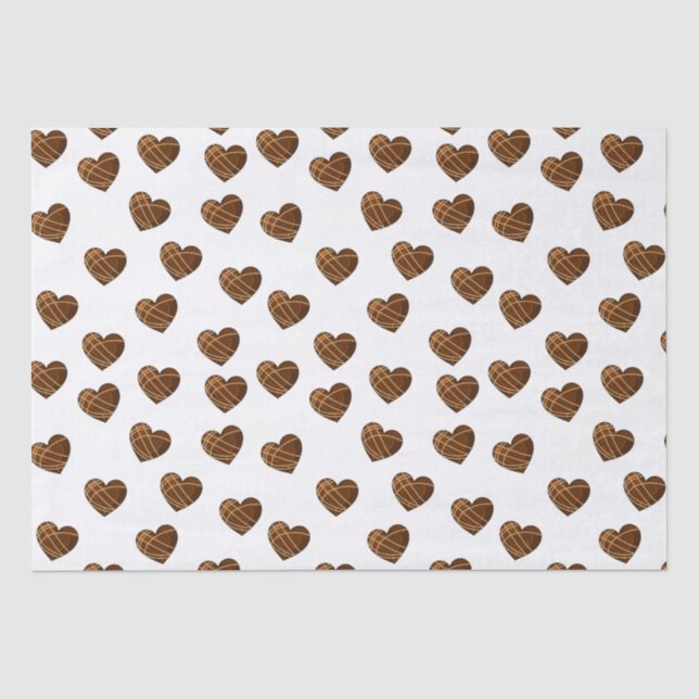 Papel De Seda Corazones De Chocolate  (Anverso)