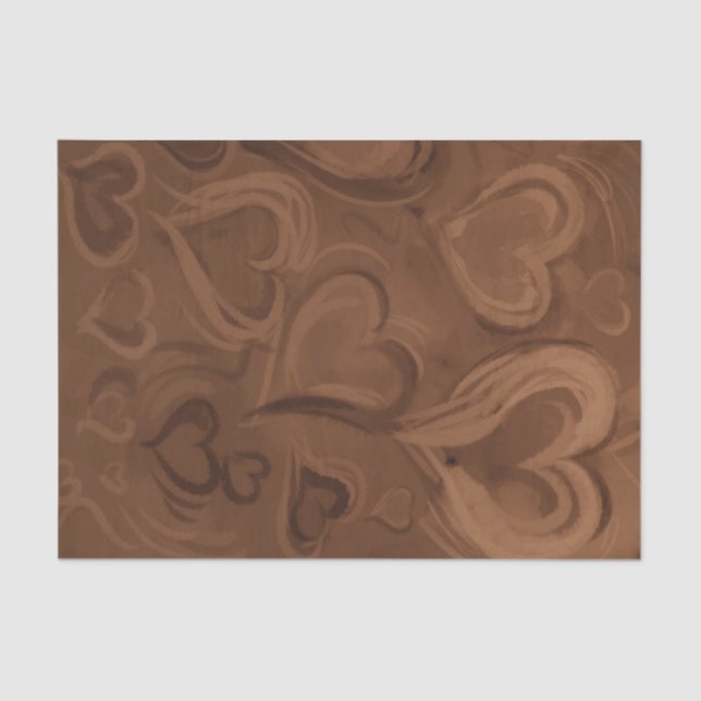 Papel De Seda Corazones de chocolate (Anverso)