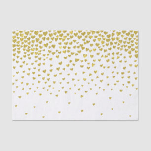 Papel De Seda Corazones de Confetti de Oro